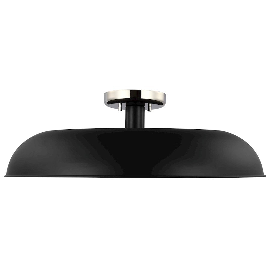 Nuvo Lighting Colony 1 Light Large Flush Mount, Black/Polished Nickel - 60-7498