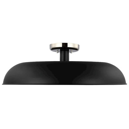 Nuvo Lighting Colony 1 Light Large Flush Mount, Black/Polished Nickel - 60-7498