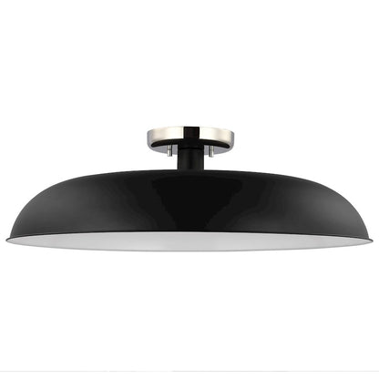 Nuvo Lighting Colony 1 Light Flush Mount, Black/Burnished Brass