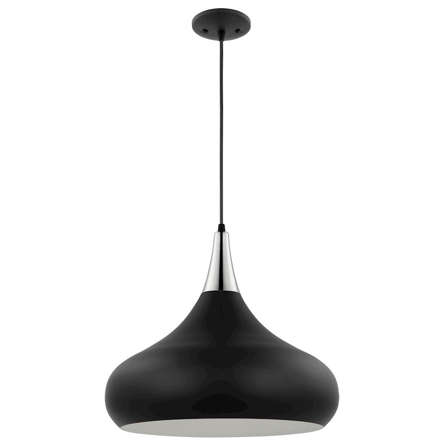 Nuvo Lighting Phoenix 1 Light Large Pendant, Black/Polished Nickel - 60-7516