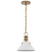 Nuvo Lighting Outpost 1 Light Large Pendant, White/Burnished Brass - 60-7526