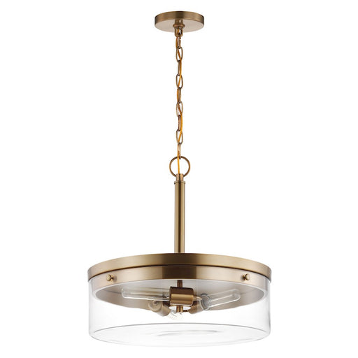 Nuvo Lighting Intersection 3 Light Pendant, Burnished Brass/Clear - 60-7530