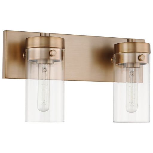 Nuvo Lighting Intersection 2 Light Vanity, Burnished Brass/Clear - 60-7532