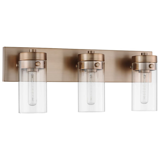 Nuvo Lighting Intersection 3 Light Vanity, Burnished Brass/Clear - 60-7533