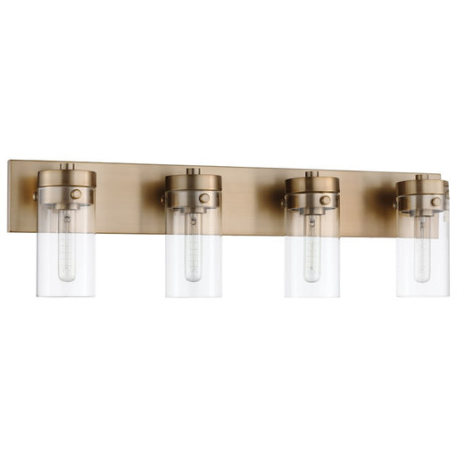 Nuvo Lighting Intersection 4 Light Vanity, Burnished Brass/Clear - 60-7534