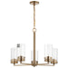 Nuvo Lighting Intersection 5 Light Chandelier, Burnished Brass/Clear - 60-7535