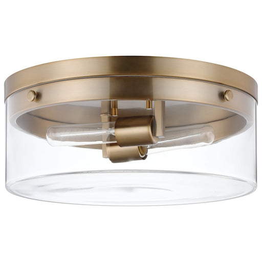 Nuvo Lighting Intersection Small Flush Mount, Burnished Brass/Clear - 60-7536