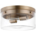 Nuvo Lighting Intersection Medium Flush Mount, Burnished Brass/Clear - 60-7537