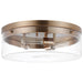 Nuvo Lighting Intersection Large Flush Mount, Burnished Brass/Clear - 60-7538