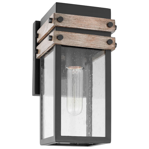 Nuvo Lighting Homestead 1 Light Small Wall Lantern, Black/Clear Seeded - 60-7540