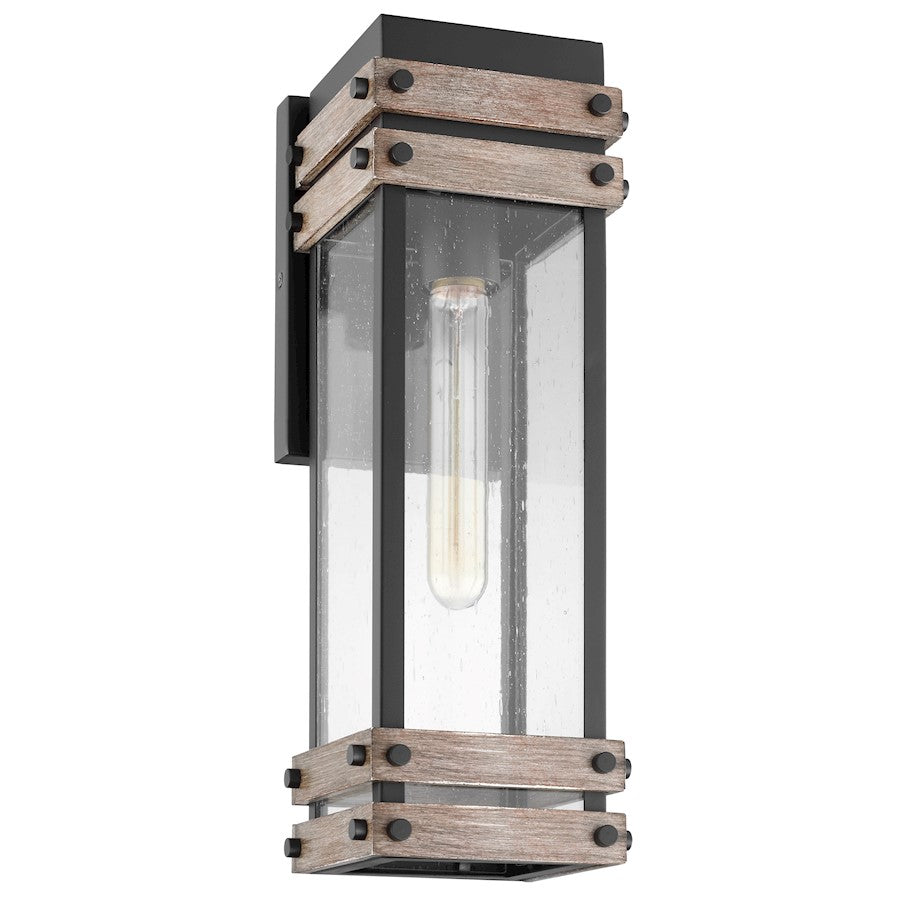 Nuvo Lighting Homestead 1 Light Medium Wall Lantern, Black/Clear Seed - 60-7541