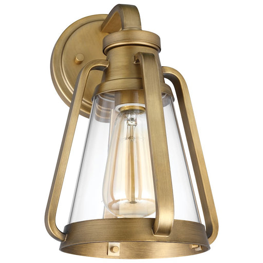 Nuvo Lighting Everett 1 Light Small Wall Sconce, Natural Brass/Clear - 60-7565