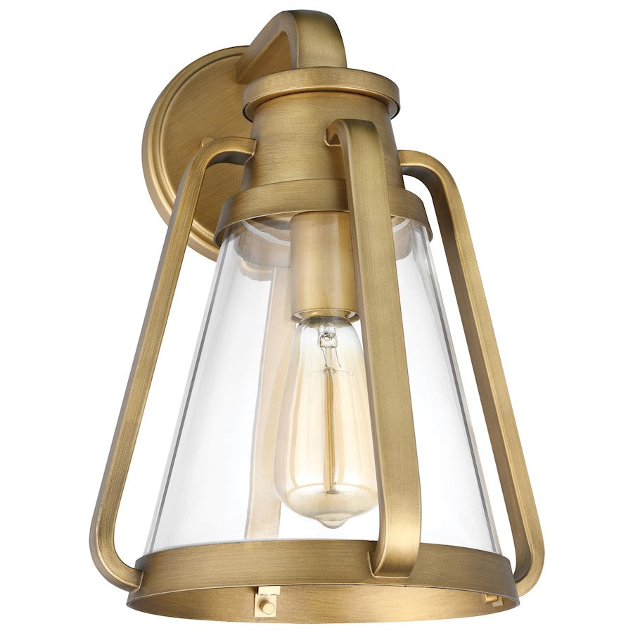 Nuvo Lighting Everett 1 Light Large Wall Sconce, Natural Brass/Clear - 60-7566