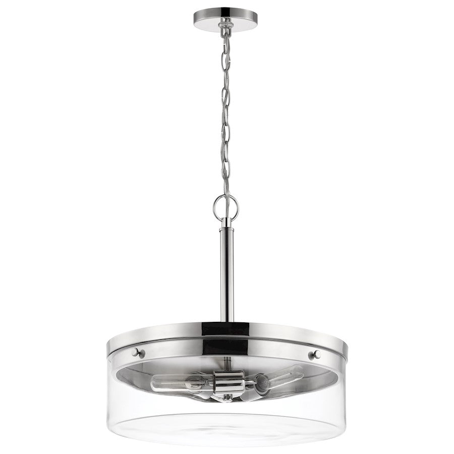 Nuvo Lighting Intersection 3 Light Pendant, Polished Nickel/Clear - 60-7630