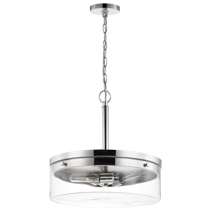 Nuvo Lighting Intersection 3 Light Pendant, Polished Nickel/Clear - 60-7630