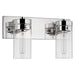 Nuvo Lighting Intersection 2 Light Vanity, Polished Nickel/Clear - 60-7632
