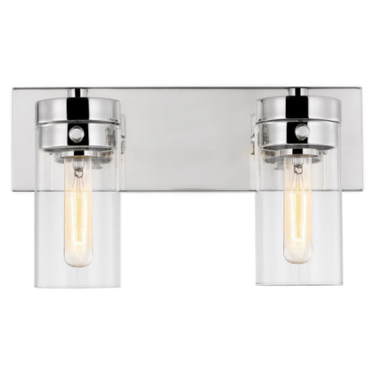 Intersection 2 Light Bathroom Vanity Light, Clear