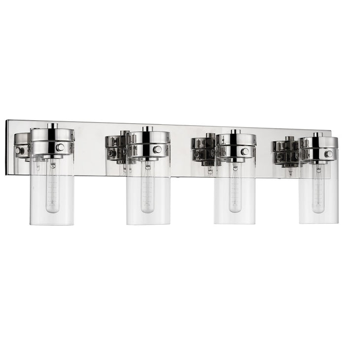 Nuvo Lighting Intersection 4 Light Vanity, Polished Nickel/Clear - 60-7634