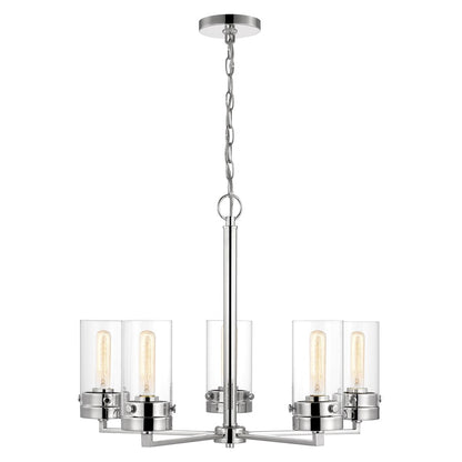 5 Light Chandelier, Clear