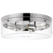 Nuvo Lighting Intersection Large Flush Mount, Polished Nickel/Clear - 60-7638
