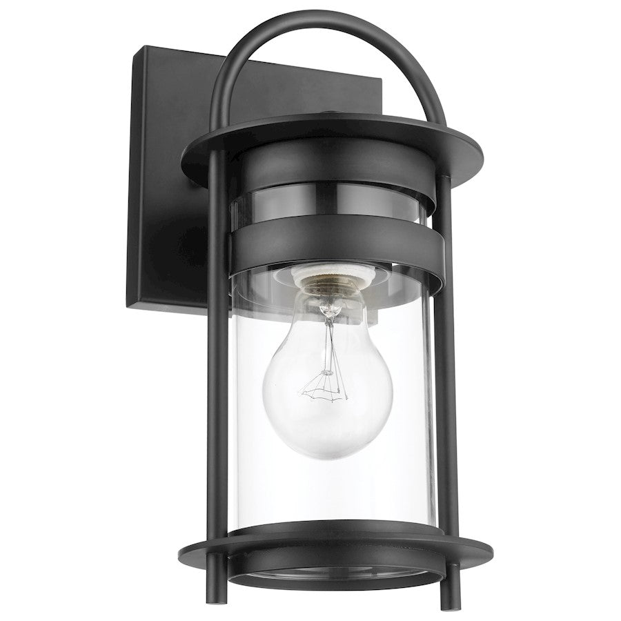 Nuvo Lighting Bracer 1 Light Small Wall Lantern, Black/Clear - 60-7640