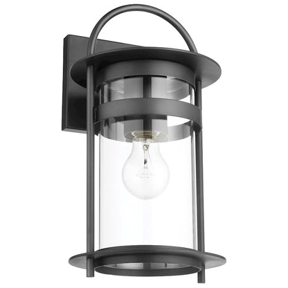 Nuvo Lighting Bracer 1 Light Medium Wall Lantern, Black/Clear - 60-7641