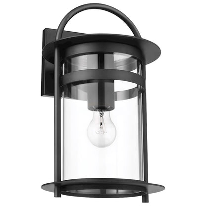 Nuvo Lighting Bracer 1 Light Large Wall Lantern, Black/Clear - 60-7642