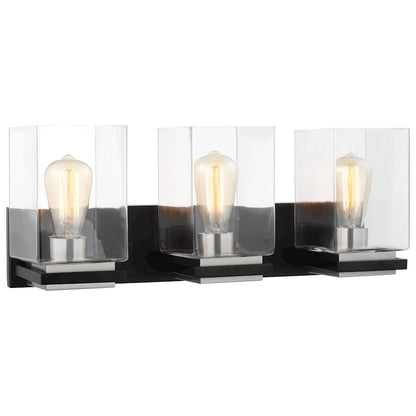 3 Light Bathroom Vanity Light, Black