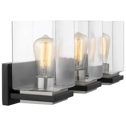 3 Light Bathroom Vanity Light, Black