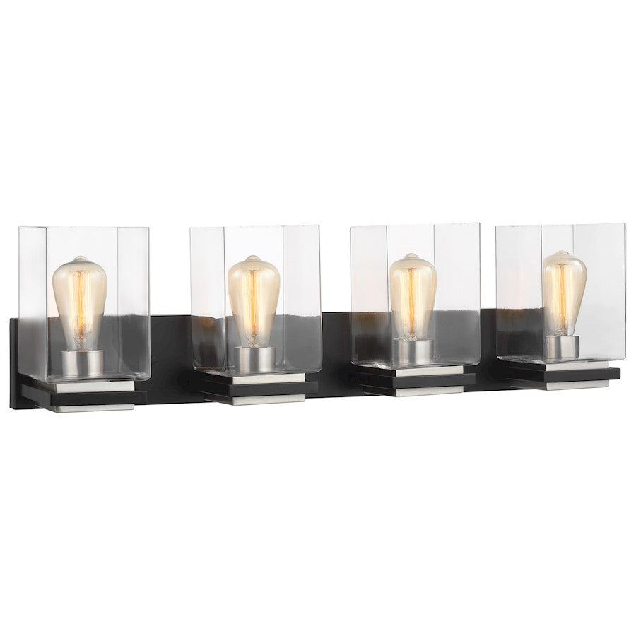 4 Light Bathroom Vanity Light, Black