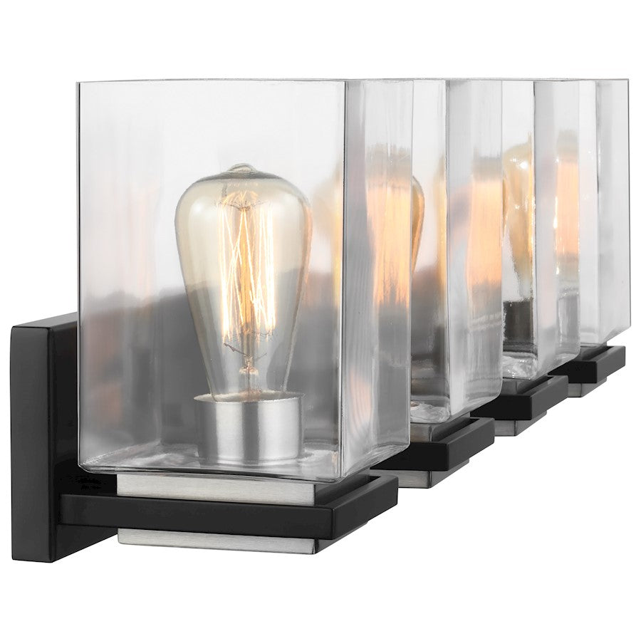 4 Light Bathroom Vanity Light, Black