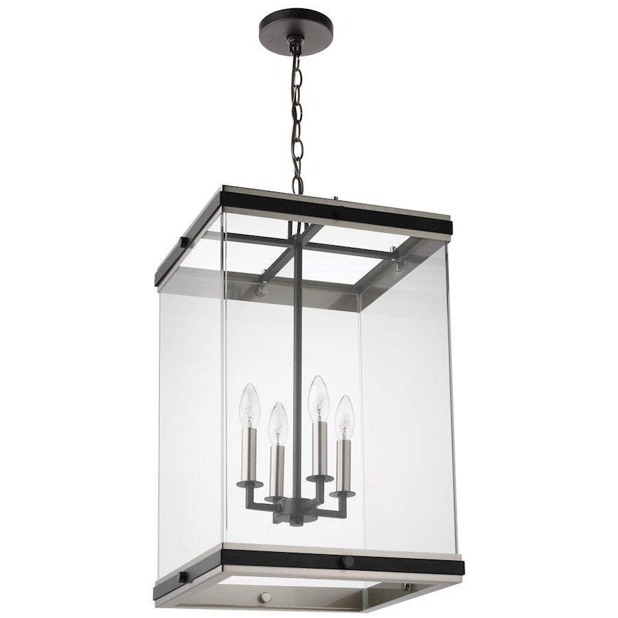 Nuvo Lighting Crossroads 4 Light Foyer Pendant, Black/Clear - 60-7659