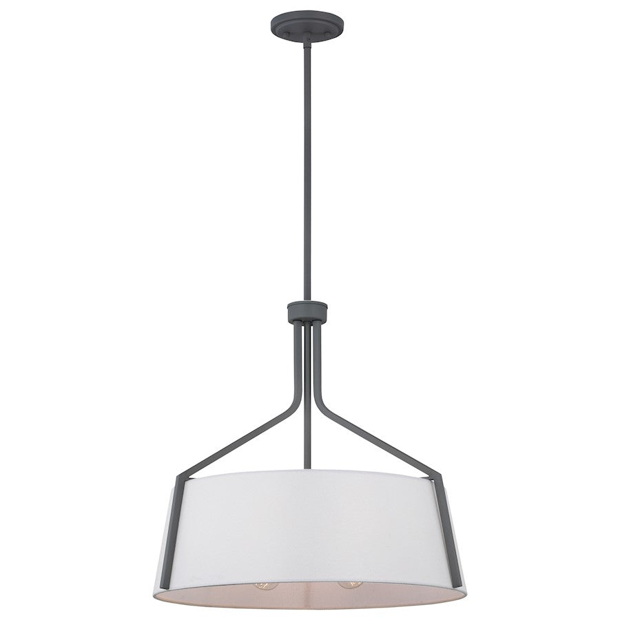 Nuvo Lighting Livingston 4 Light Pendant/60W, Gray/White Linen Fabric - 60-7668