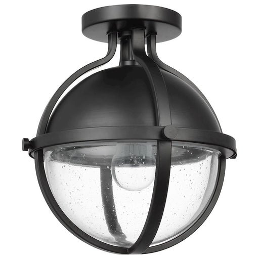 Nuvo Lighting Lincoln 1 Light Semi Flush Mount/60W, Black/Clear Seeded - 60-7673