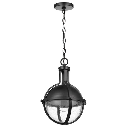 Nuvo Lighting Lincoln 1 Light Med. Pendant/60W, Black/Clear Seeded - 60-7674