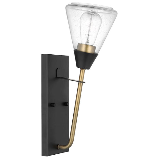 Nuvo Lighting Starlight 1 Lt Wall Sconce/60W, Black/Brass/Clear Seeded - 60-7681