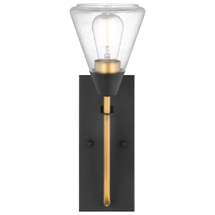 Nuvo Lighting Starlight 1 Lt Wall Sconce/60W, Black/Brass/Clear Seeded