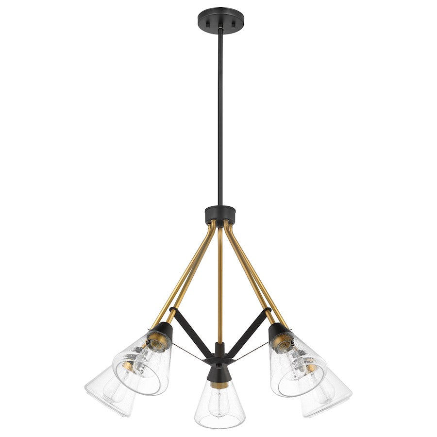 Nuvo Lighting Starlight 5 Light Chandelier/60W, Black/Brass/Seed - 60-7685