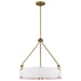Nuvo Lighting Halter 4 Light Pendant/60W, Natural Brass/White Fabric - 60-7691