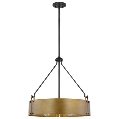 Nuvo Lighting Halter 4 Light Pendant/60W, Black/Natural Brass Metal - 60-7693