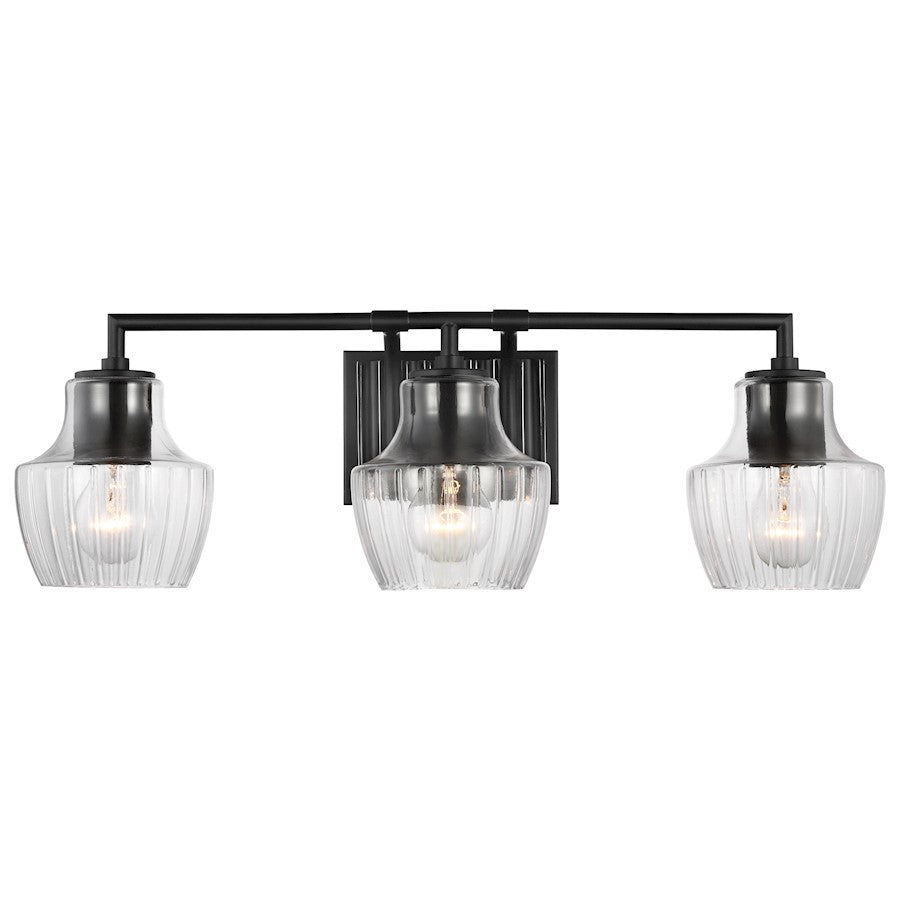 3 Light Bathroom Vanity Light, Black