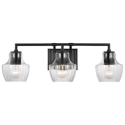 3 Light Bathroom Vanity Light, Black