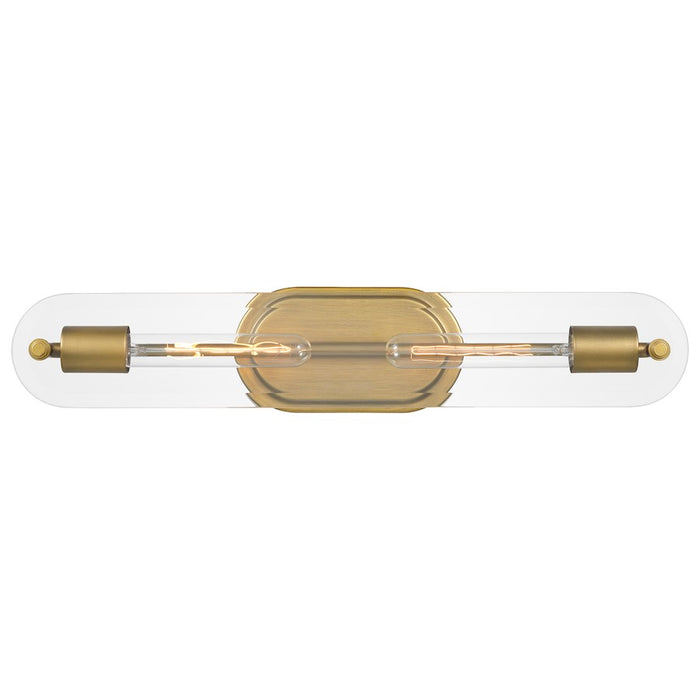 Nuvo Lighting Teton 2 Light Vanity/60W, Natural Brass/Clear Beveled