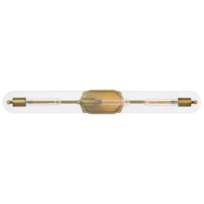 3 Light Bathroom Vanity Light, Natural Brass