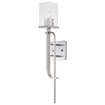 Nuvo Lighting Terrace 1 Light Wall Sconce, Polished Nickel/Crackel - 60-7747