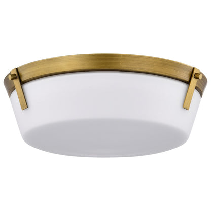 Nuvo Lighting Rowen 3 Light Flush Mount, Natural Brass/Etched White - 60-7750