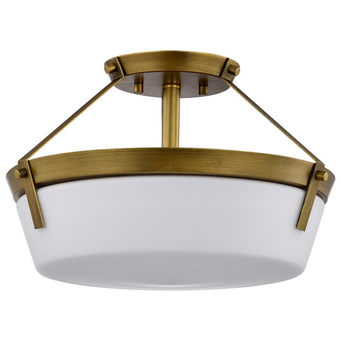 Nuvo Lighting Rowen 3 Light Semi Flush Mount, Brass/Etched White - 60-7753