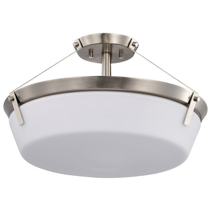 Nuvo Lighting Rowen 4 Light Semi Flush Mount, Nickel/Etched White - 60-7762