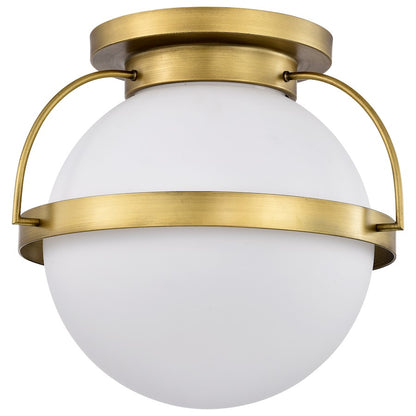 Nuvo Lighting Lakeshore 1 Light Large Flush Mount, Brass/White Opal - 60-7782