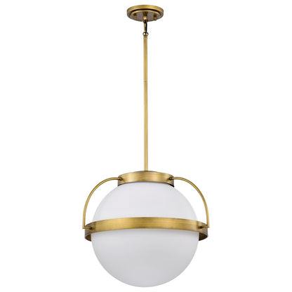 Nuvo Lighting Lakeshore 1 Light Large Pendant, Brass/White Opal - 60-7785